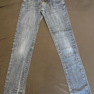 Vintage Sz 1 Bongo Ultra Skinny Distressed Wash Low Rise Skinny Jeans 90s Y2K